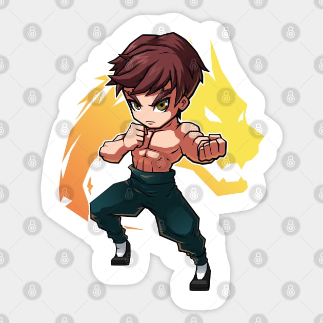 Chibi Fei Long SF4 Sticker by Xar623